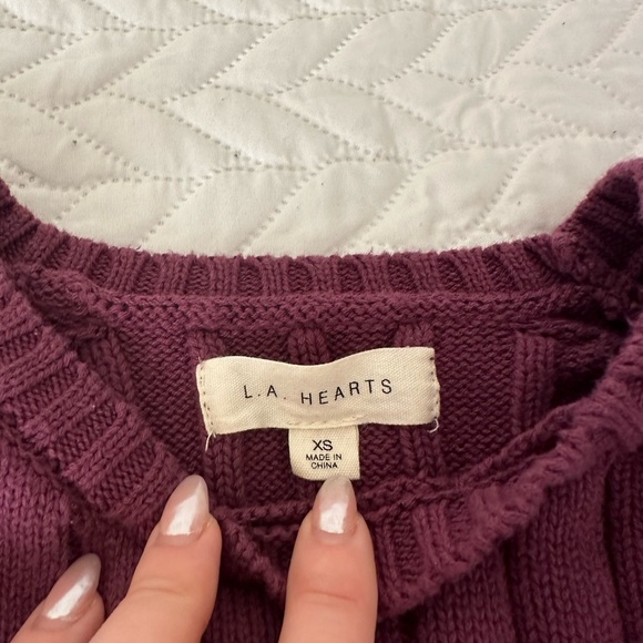 Maroon cropped sweater from LA HEARTS Pacsun Collection in size XS - Picture 2 of 3